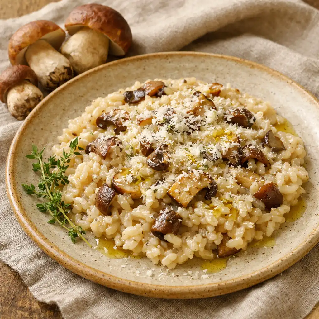 Kremowe risotto z borowikami i parmezanem
